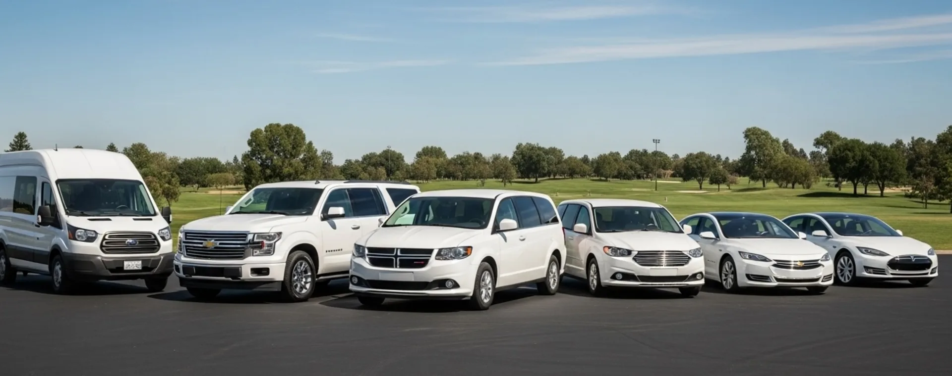 Phoenix Car Rental fleet of vehicles including SUVs, minivans, and sedans