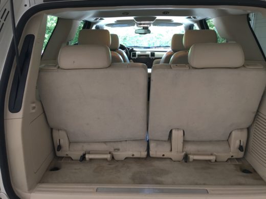 Luggage space in a Cadillac Escalade